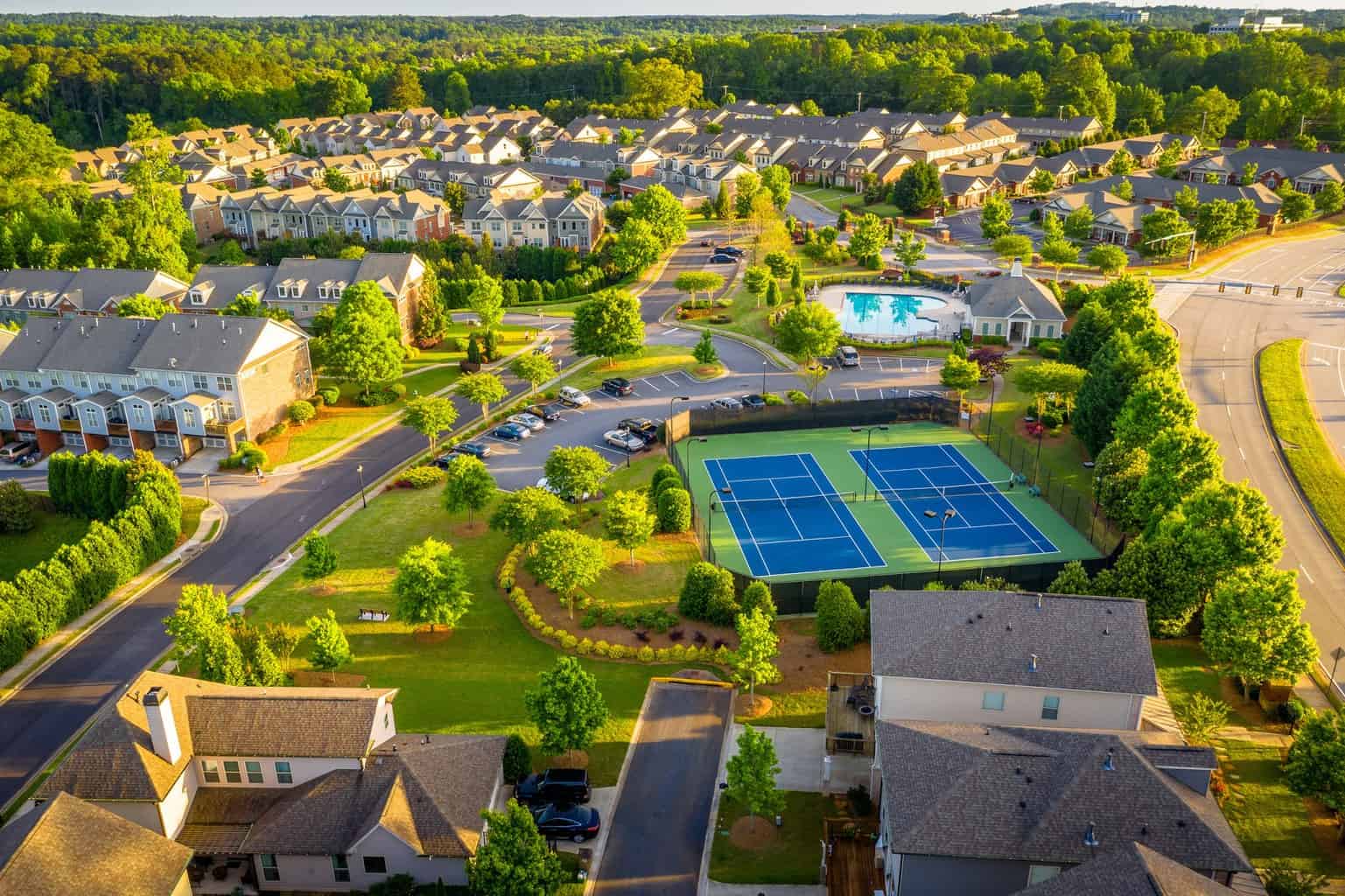 Aerial Picture Of Suburban Gated Community Southern United States
